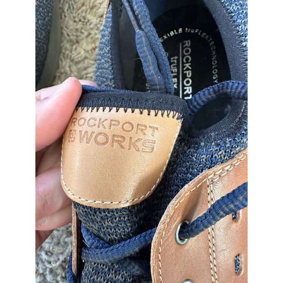 Rockport Works TruFlex Mens Lightweight Oil & Slip Resistant Shoes Size 12W Navy - Picture 3 of 8